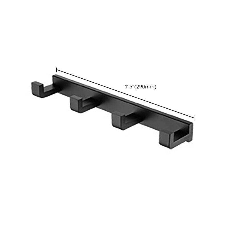 Modern Classic Bathroom Accessories Set in Stainless Steel Matte Black Bathrobe Hook/Towel Ring Bar