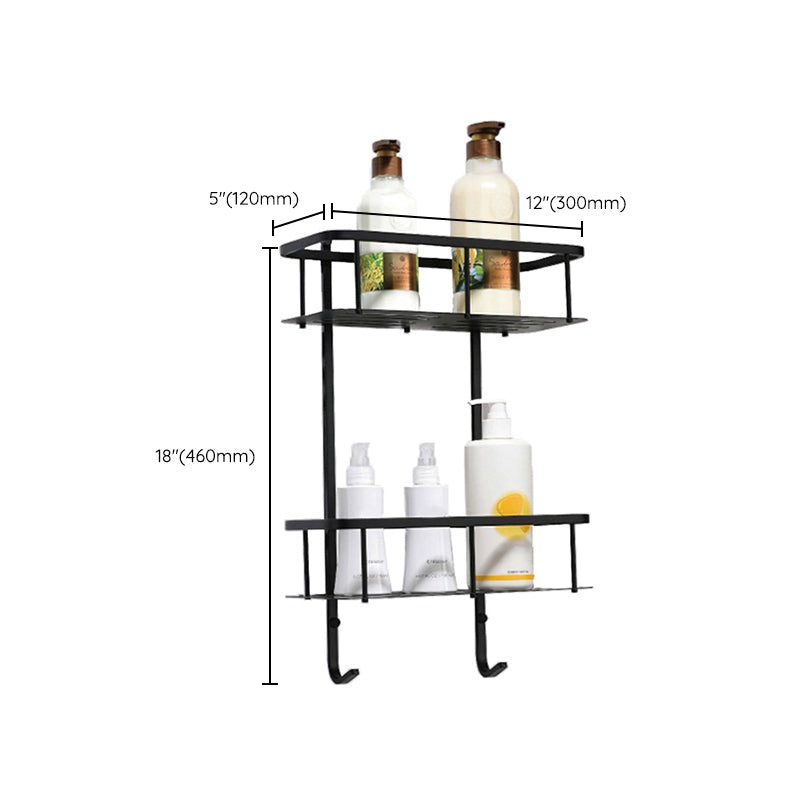 Modern Classic Bathroom Accessories Set in Stainless Steel Matte Black Bathrobe Hook/Towel Ring Bar