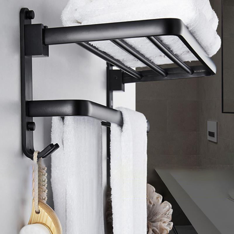 Modern Bathroom Accessories Set Towel Holder Black Soap Dish Bath Accessories Set