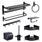 Modern Bathroom Accessories Set Towel Holder Black Soap Dish Bath Accessories Set