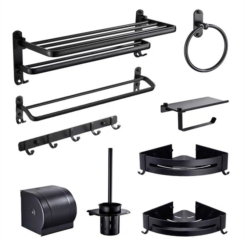 Modern Bathroom Accessories Set Towel Holder Black Soap Dish Bath Accessories Set