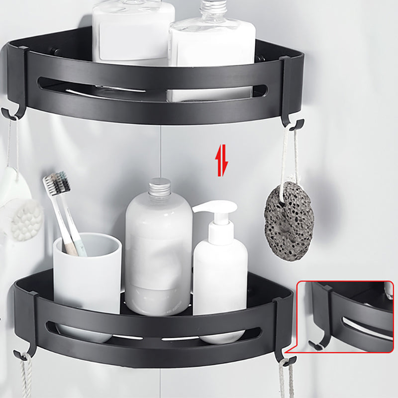 Modern Classic Bathroom Hardware Set Matte Black Bathrobe/Towel Bar & Bathroom Shelf
