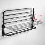 Modern Classic Bathroom Hardware Set Matte Black Bathrobe/Towel Bar & Bathroom Shelf