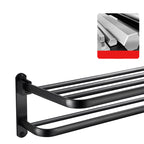 Modern Classic Bathroom Hardware Set Matte Black Bathrobe/Towel Bar & Bathroom Shelf