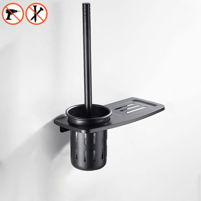 Modern Classic Bathroom Hardware Set Matte Black Bathrobe/Towel Bar & Bathroom Shelf