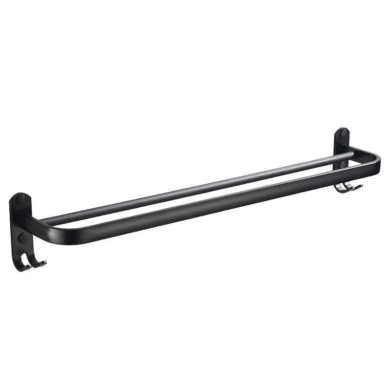 Modern Classic Bathroom Hardware Set Matte Black Bathrobe/Towel Bar & Bathroom Shelf