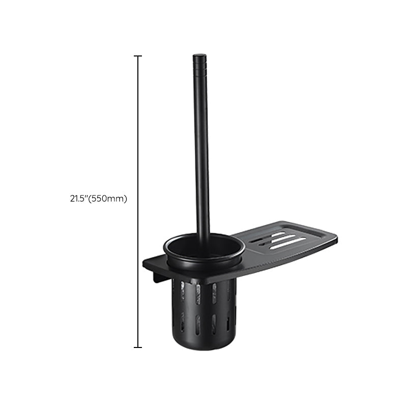 Modern Classic Bathroom Hardware Set Matte Black Bathrobe/Towel Bar & Bathroom Shelf