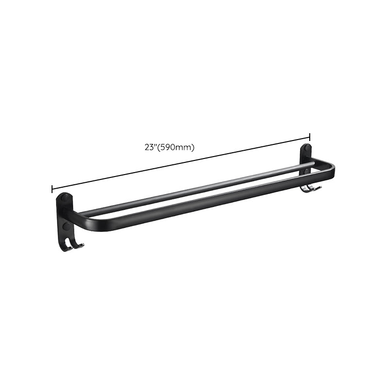 Modern Classic Bathroom Hardware Set Matte Black Bathrobe/Towel Bar & Bathroom Shelf
