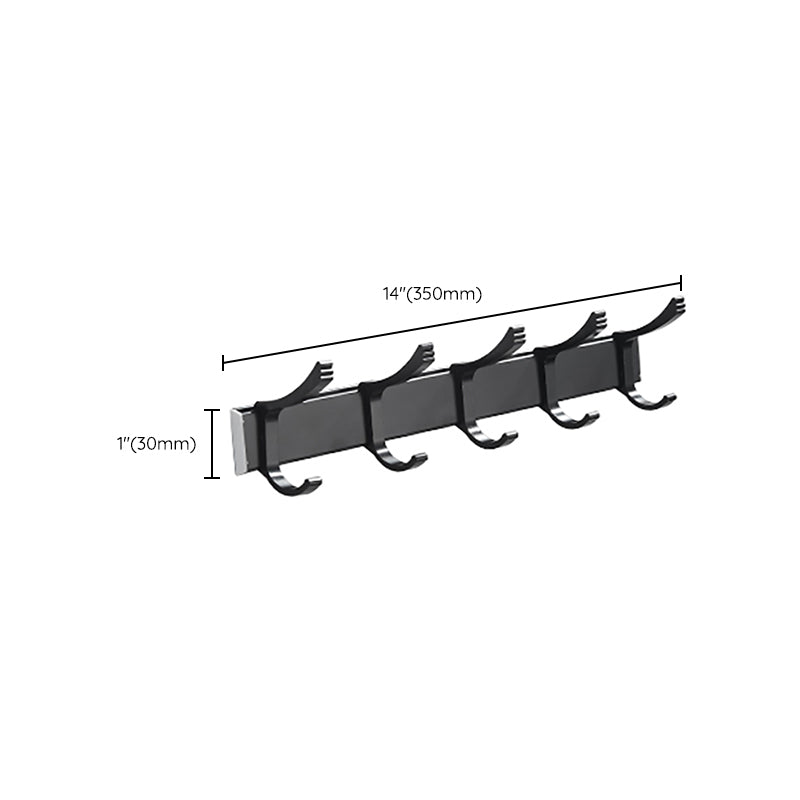 Modern Classic Bathroom Hardware Set Matte Black Bathrobe/Towel Bar & Bathroom Shelf