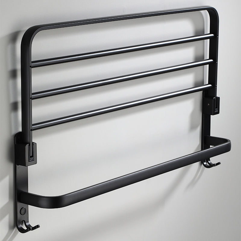 Contemporary Bathroom Accessory Set Black Surface Bathrobe Hook/Towel Ring Bar