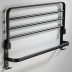 Contemporary Bathroom Accessory Set Black Surface Bathrobe Hook/Towel Ring Bar