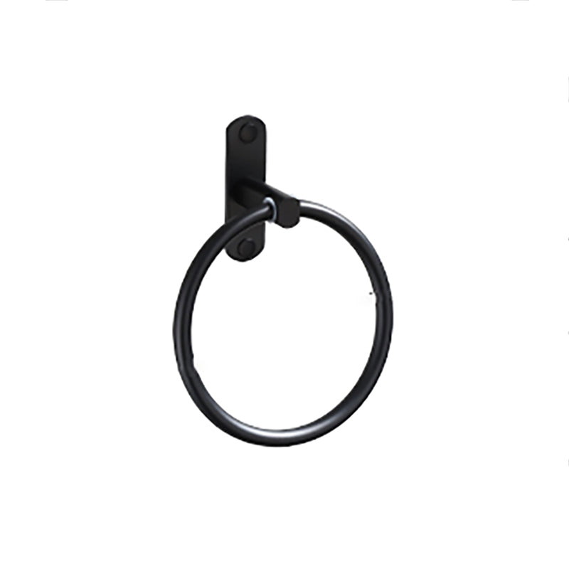 Contemporary Bathroom Accessory Set Black Surface Bathrobe Hook/Towel Ring Bar