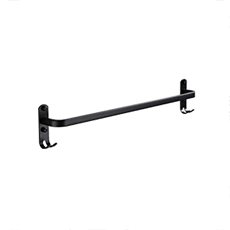 Contemporary Bathroom Accessory Set Black Surface Bathrobe Hook/Towel Ring Bar