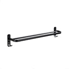 Contemporary Bathroom Accessory Set Black Surface Bathrobe Hook/Towel Ring Bar