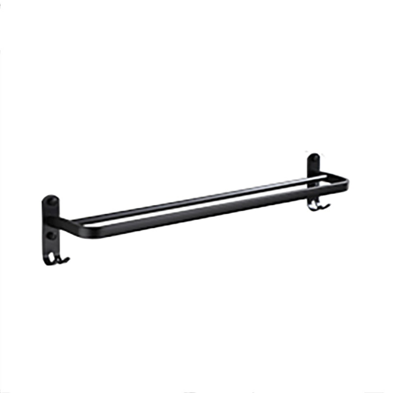 Contemporary Bathroom Accessory Set Black Surface Bathrobe Hook/Towel Ring Bar