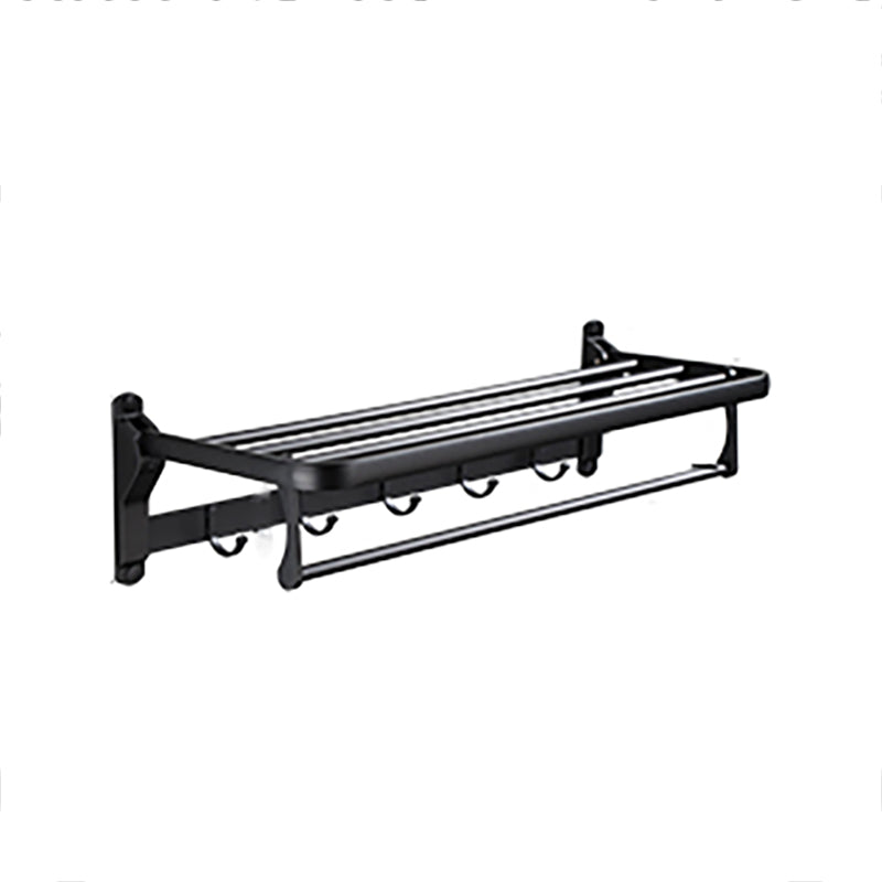 Contemporary Bathroom Accessory Set Black Surface Bathrobe Hook/Towel Ring Bar