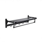 Contemporary Bathroom Accessory Set Black Surface Bathrobe Hook/Towel Ring Bar