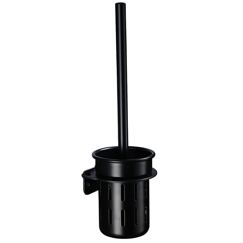 Contemporary Bathroom Accessory Set Black Surface Bathrobe Hook/Towel Ring Bar