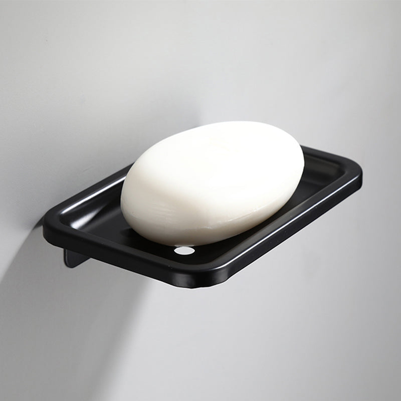 Contemporary Bathroom Accessory Set Black Surface Bathrobe Hook/Towel Ring Bar