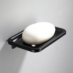 Contemporary Bathroom Accessory Set Black Surface Bathrobe Hook/Towel Ring Bar