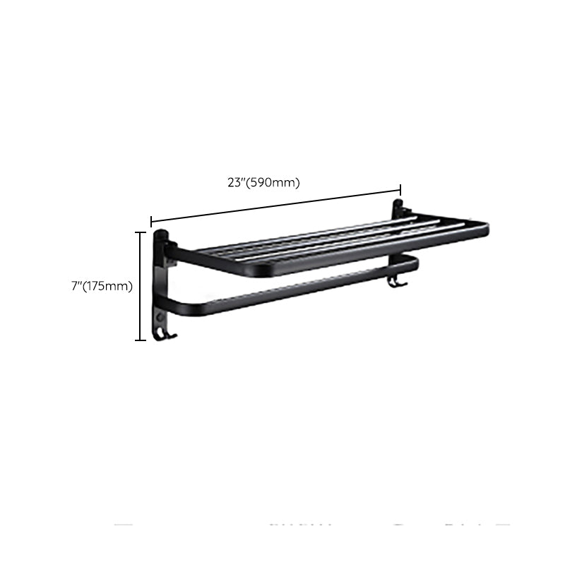 Contemporary Bathroom Accessory Set Black Surface Bathrobe Hook/Towel Ring Bar
