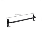 Contemporary Bathroom Accessory Set Black Surface Bathrobe Hook/Towel Ring Bar