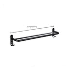 Contemporary Bathroom Accessory Set Black Surface Bathrobe Hook/Towel Ring Bar