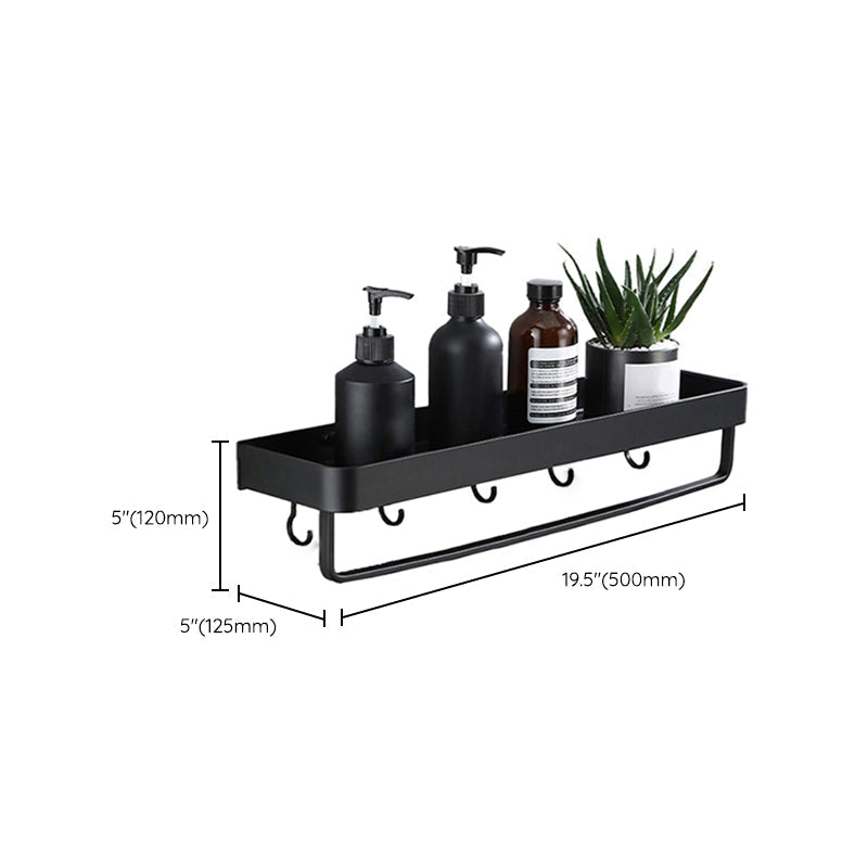 Contemporary Bathroom Accessory Set Black Surface Bathrobe Hook/Towel Ring Bar