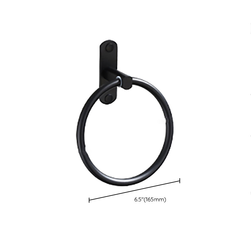 Contemporary Bathroom Accessory Set Black Surface Bathrobe Hook/Towel Ring Bar