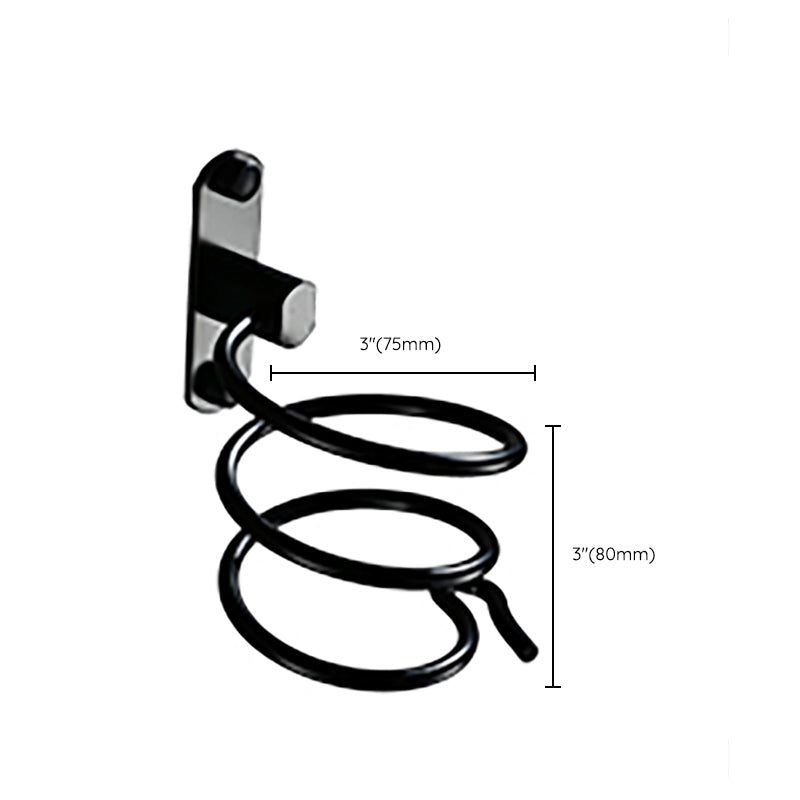 Contemporary Bathroom Accessory Set Black Surface Bathrobe Hook/Towel Ring Bar