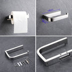 Modern Bathroom Element Set Paper Holder Gray Towel Bar Bathroom Accessory Set