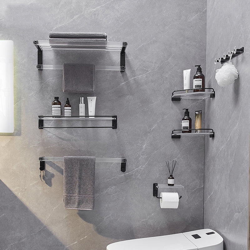 Modern bathroom accessory set bath shelf/towel holder & bathrobe hooks included