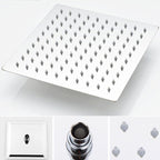 Stainless Steel Square Shower Head Standard Spray Pattern Wall Mounted Shower Head