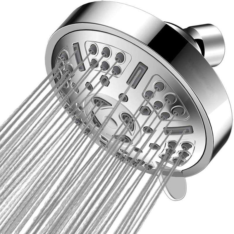 Modern Style Festive Shower Head in Silver 9 Settings Wall Mounted Shower Head