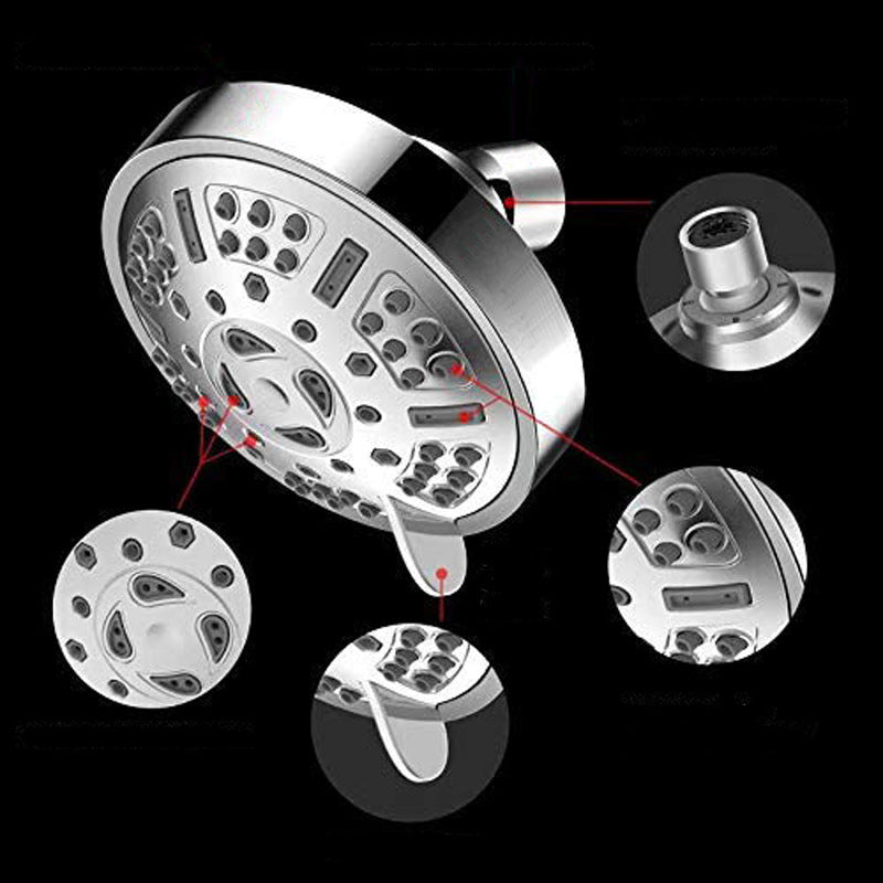 Modern Style Festive Shower Head in Silver 9 Settings Wall Mounted Shower Head
