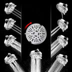 Modern Style Festive Shower Head in Silver 9 Settings Wall Mounted Shower Head