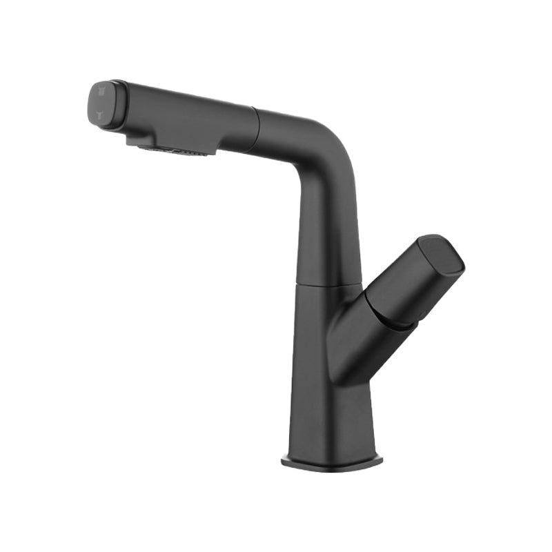Brass Contemporary Sink Faucet Pull-Out Round Bathroom Faucet