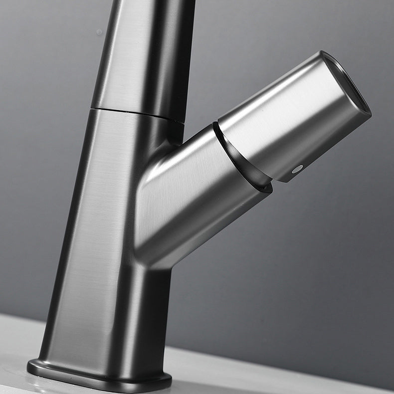 Brass Contemporary Sink Faucet Pull-Out Round Bathroom Faucet