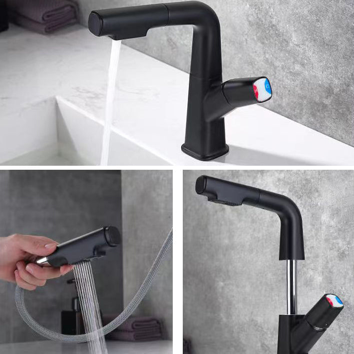 Brass Contemporary Sink Faucet Pull-Out Round Bathroom Faucet