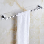 Polished Chrome Modern Bathroom Accessory Set Silver Towel Holder/Bath Shelf