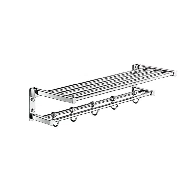 Polished Chrome Modern Bathroom Accessory Set Silver Towel Holder/Bath Shelf