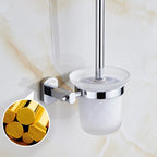 Polished Chrome Modern Bathroom Accessory Set Silver Towel Holder/Bath Shelf
