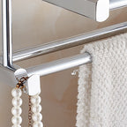 Polished Chrome Modern Bathroom Accessory Set Silver Towel Holder/Bath Shelf