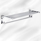 Polished Chrome Modern Bathroom Accessory Set Silver Towel Holder/Bath Shelf
