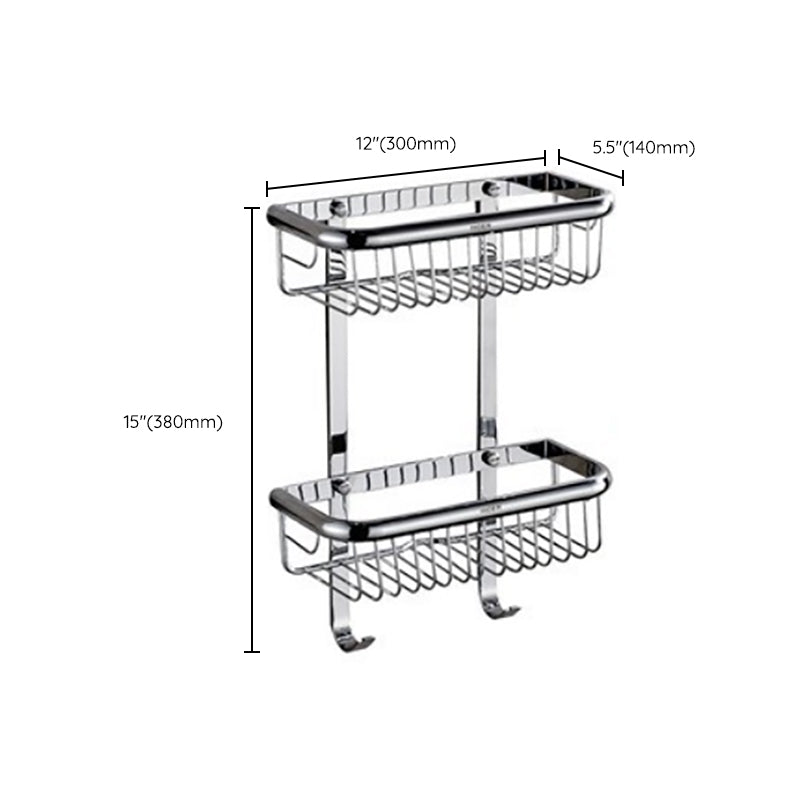 Polished Chrome Modern Bathroom Accessory Set Silver Towel Holder/Bath Shelf