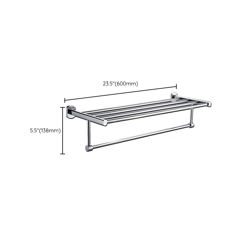Polished Chrome Modern Bathroom Accessory Set Silver Towel Holder/Bath Shelf
