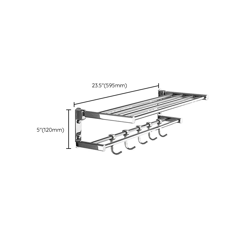 Polished Chrome Modern Bathroom Accessory Set Silver Towel Holder/Bath Shelf