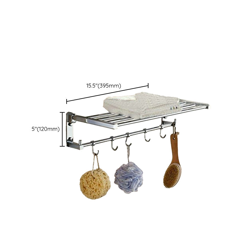 Polished Chrome Modern Bathroom Accessory Set Silver Towel Holder/Bath Shelf