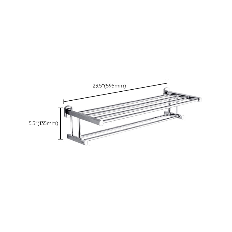 Polished Chrome Modern Bathroom Accessory Set Silver Towel Holder/Bath Shelf