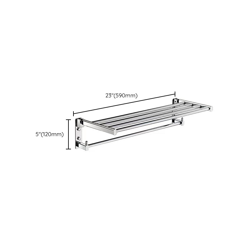 Polished Chrome Modern Bathroom Accessory Set Silver Towel Holder/Bath Shelf